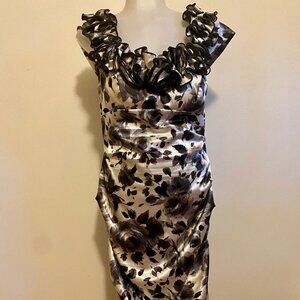 Xscape floral satin midi dress